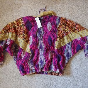 Urban Outfitters Funky Boho Coat 80's Windbreaker